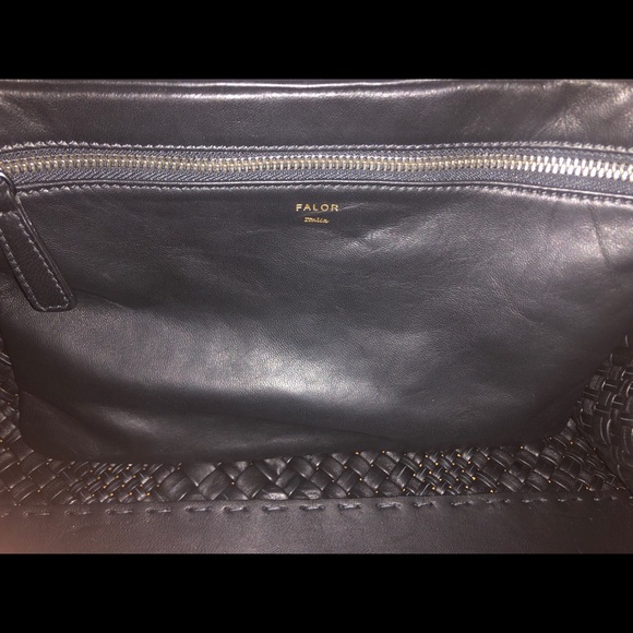 Falor genuine leather black woven Italian purse - Picture 3 of 6